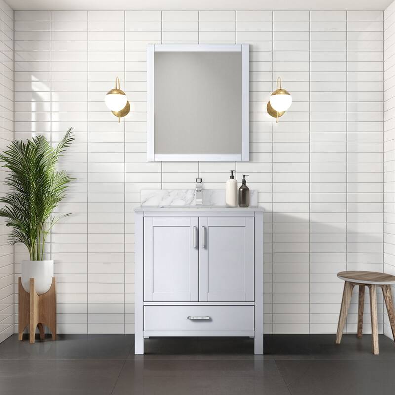 30-inch Bathroom Vanity with Mirror, Spacious Storage Cabinet, and Open Shelf - Fully Assembled for Easy Installation