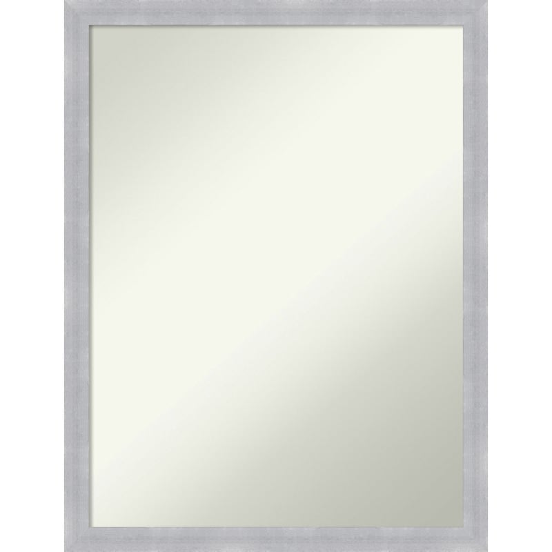 Non-Beveled Bathroom Wall Mirror - Grace Brushed Nickel Narrow Frame