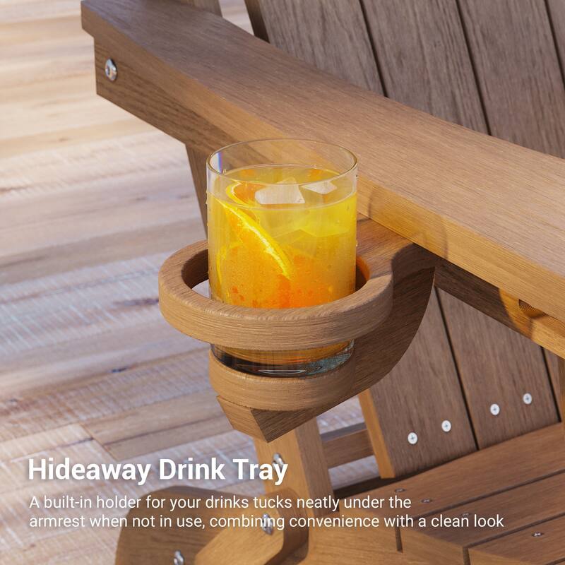 Folding HDPE Adirondack Chair with 3-Position Adjustable & Ottoman