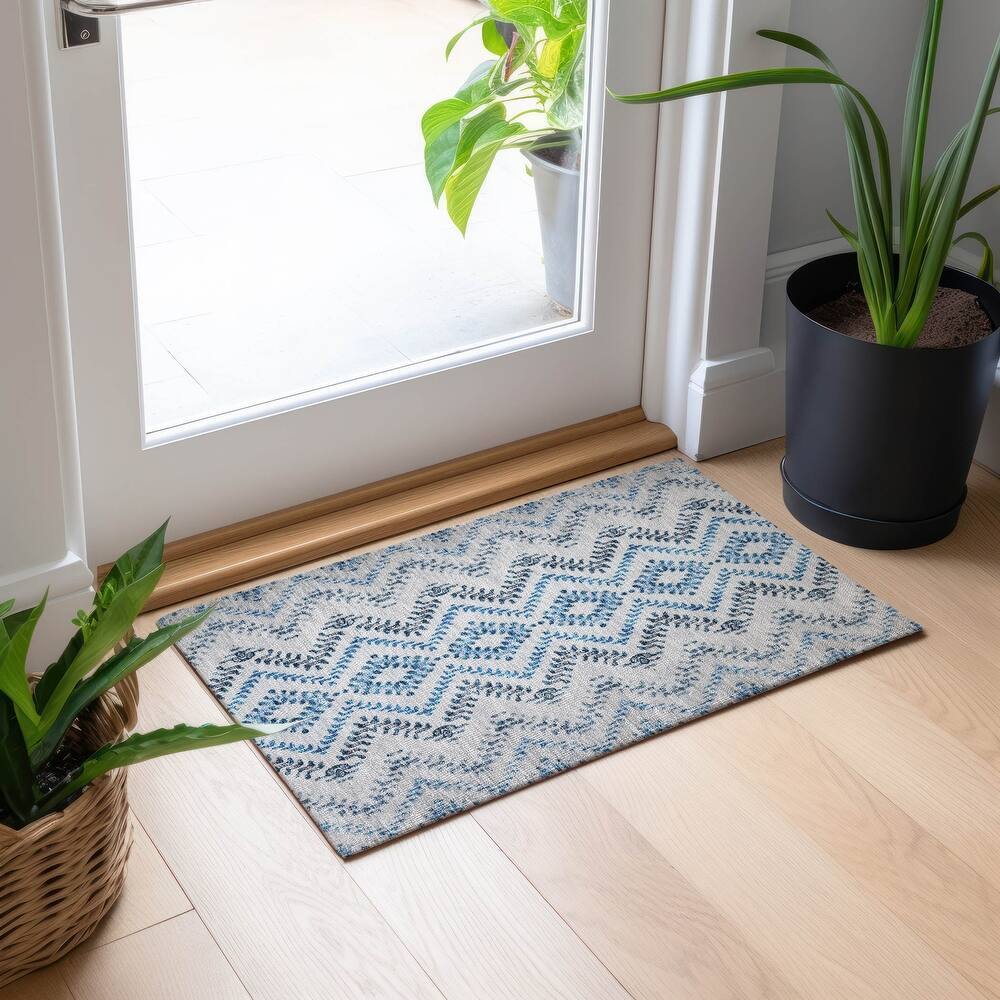 Machine Washable Indoor/ Outdoor Chantille Boho Global Rug