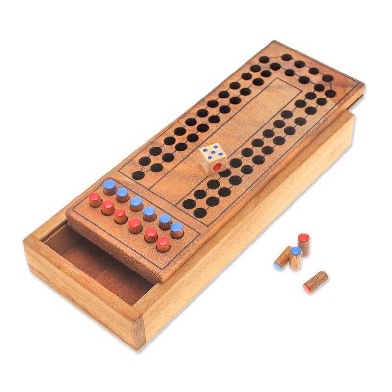 Novica Handmade Race Around The Track Wood Board Game