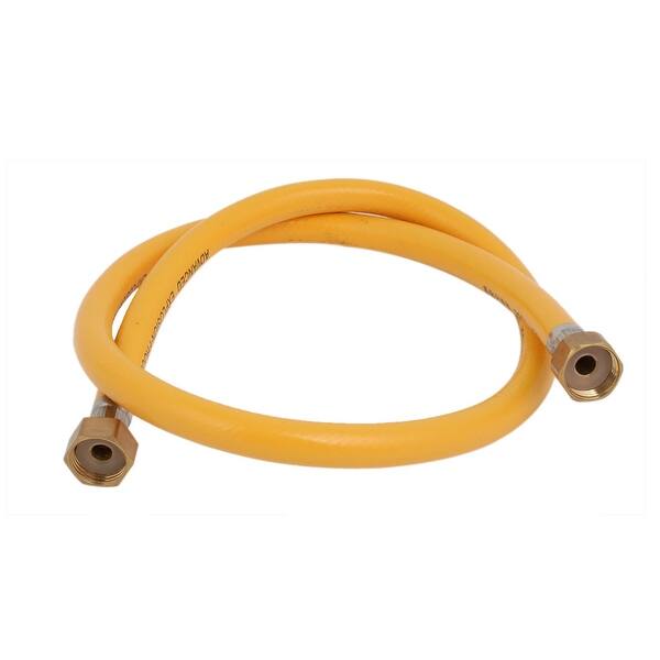 Kitchen Bathroom Rubber 1/2BSP Thread Dia Gas Hose Yellow 3.28 Ft