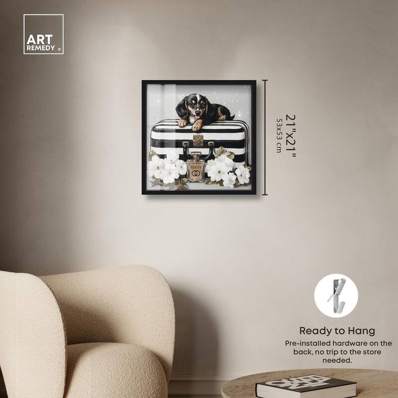 Doxxie Luggage Flowers Shadowbox by Art Remedy