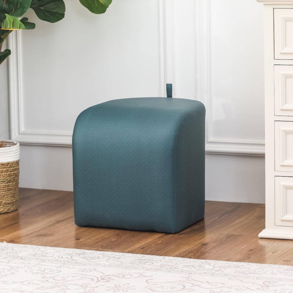 Adeco Leathaire Ottoman Upholstered Foot Stool with Curve