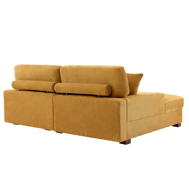 Corduroy Modular Couch Sectional Chaise Lounge Sofa
