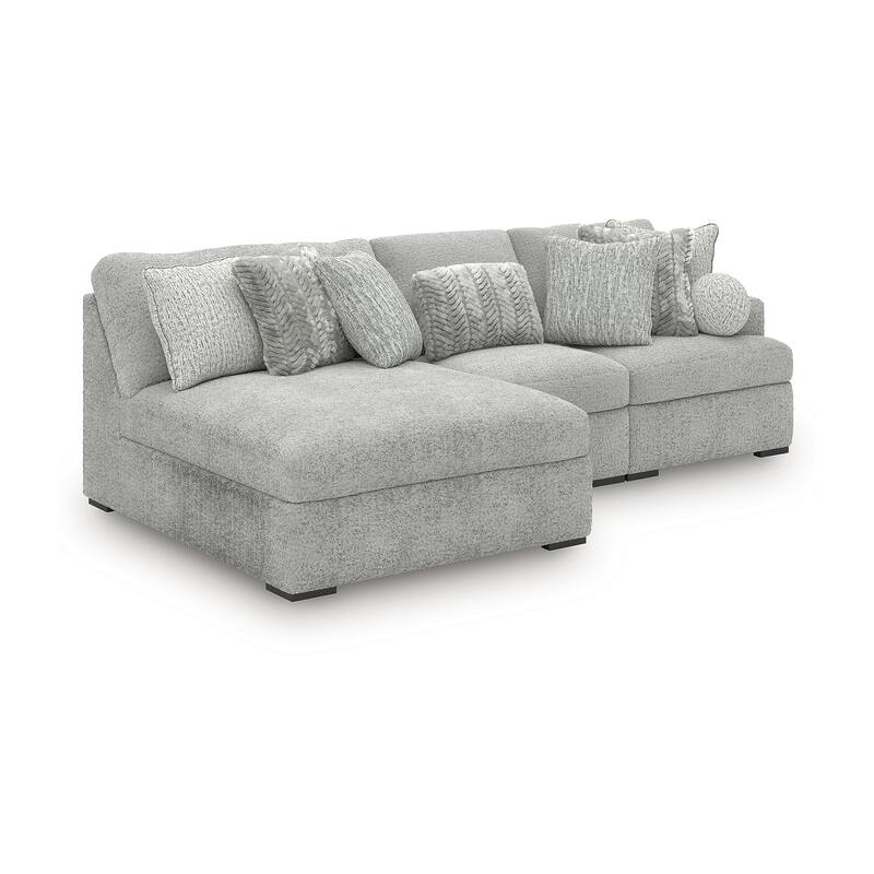 Signature Design by Ashley Snodoodle Gray 3-Piece Sectional with Chaise - 125" W x 67" D x 40" H - Left Facing