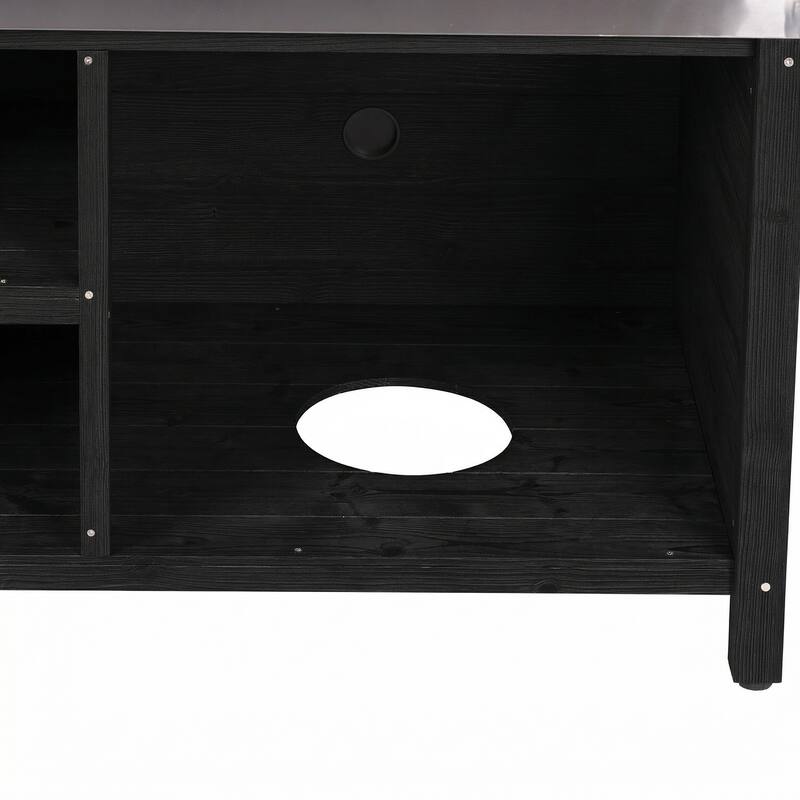 Modular Outdoor Kitchen Island Set, 100% Solid Wood BBQ Cabinet , Patio Kitchen Bar Table