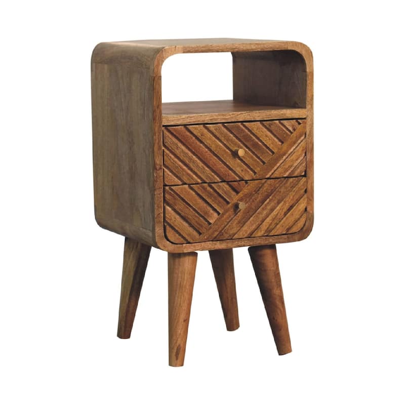Artisan Furniture Solid Wood Mini Lille Curved Nightstand
