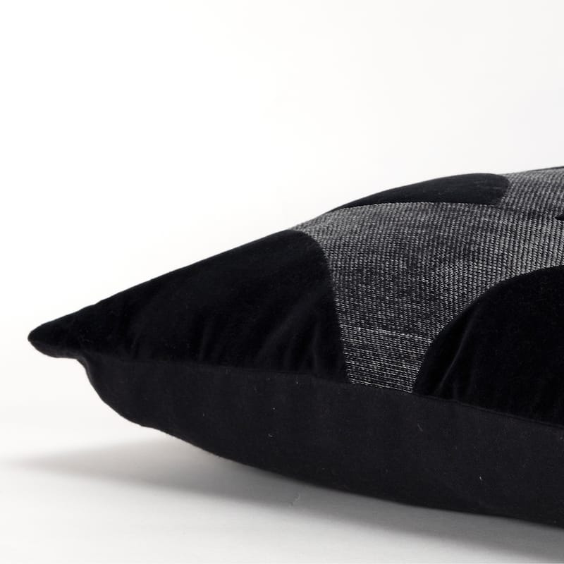 Rizzy Home Cotton Velvet Contemporary Shape Throw Pillow