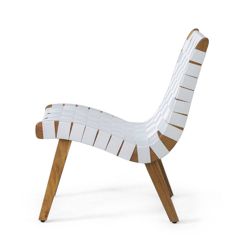 3-Piece Acacia Wood Outdoor Patio Conversation Set,Weave Rope Seating Set with Coffee Table