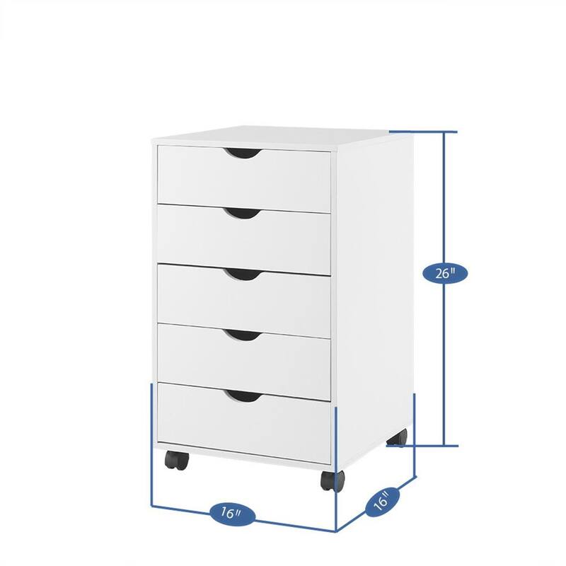 Sleek Modern Drawer Dresser Storage Cabinet with Grooved Drawer Pulls, Multipurpose Office File Storage Cabinet