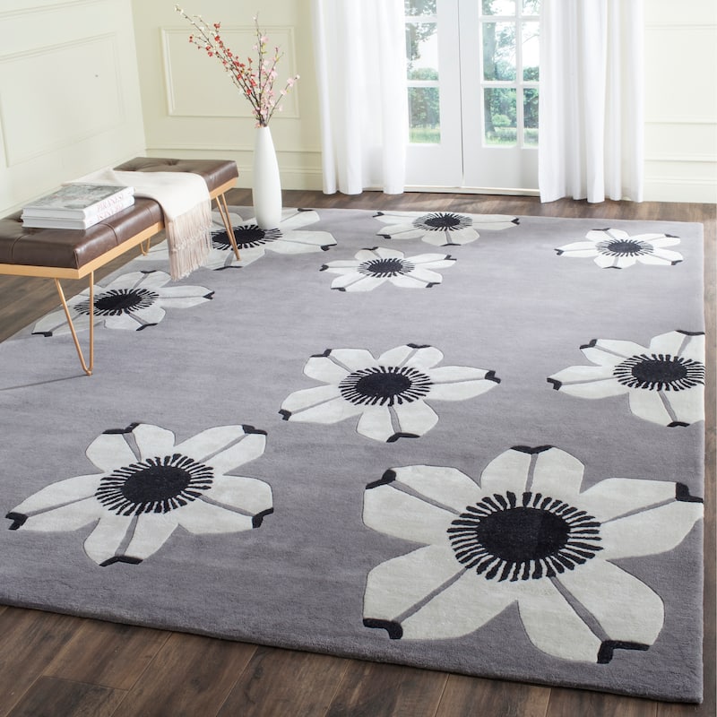 SAFAVIEH Handmade Allure Kondzha Modern Floral Wool Rug - 8' x 10' - Grey