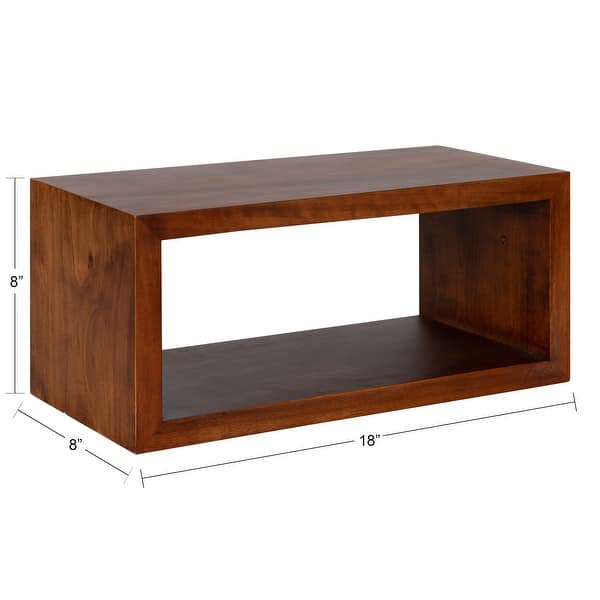 dimension image slide 1 of 4, Kate and Laurel Holt Open Cubby Wooden Floating Wall Shelf