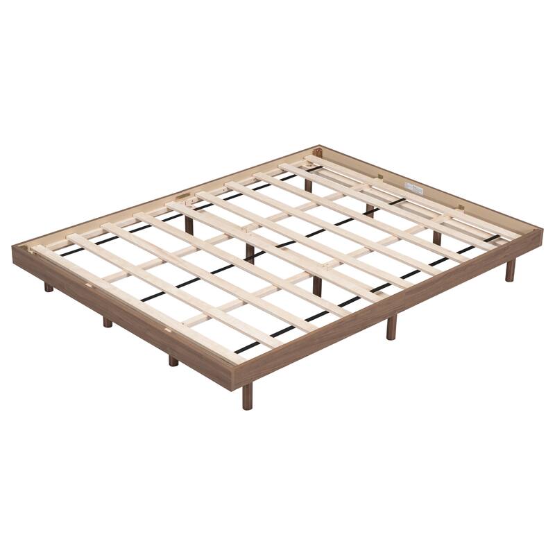 Modern Design Queen Size Floating Platform Bed Frame, White