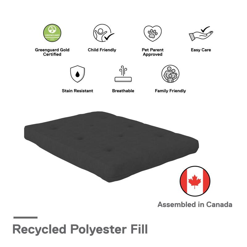 DHP Eve 8" Thermobonded Polyester Fill Futon Mattress