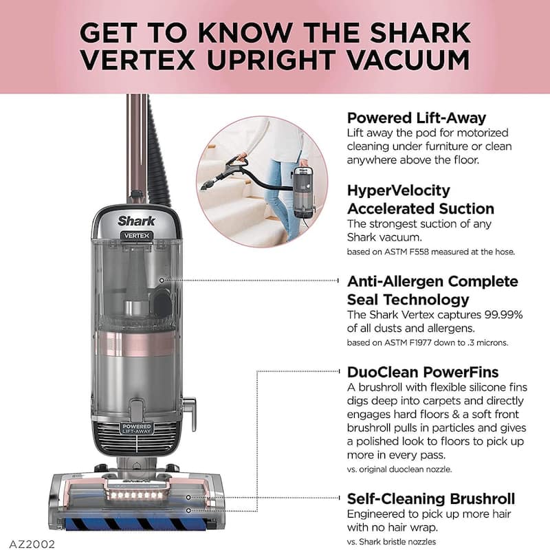 Shark AZ2002 Vertex DuoClean Engage Upright Vacuum - 1 Qt