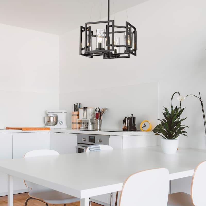 Marco Semi-flush Modern Black Chandelier