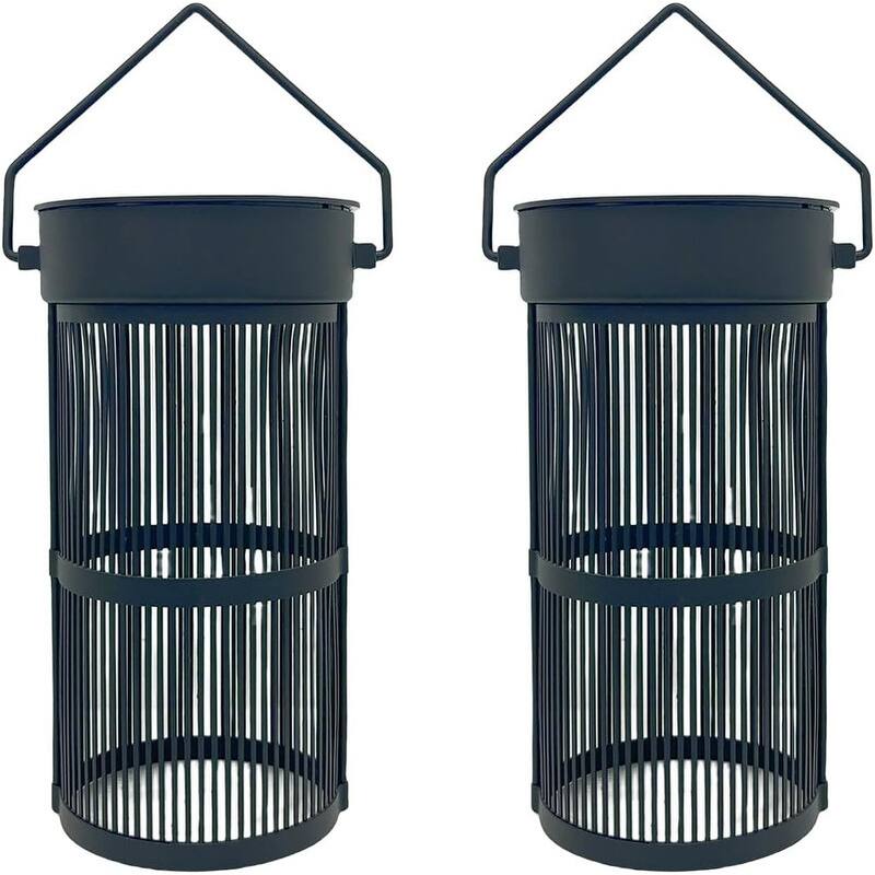 2 Pack Solar Lantern Lights, Decoration Ambient Lamp - 2P-Black