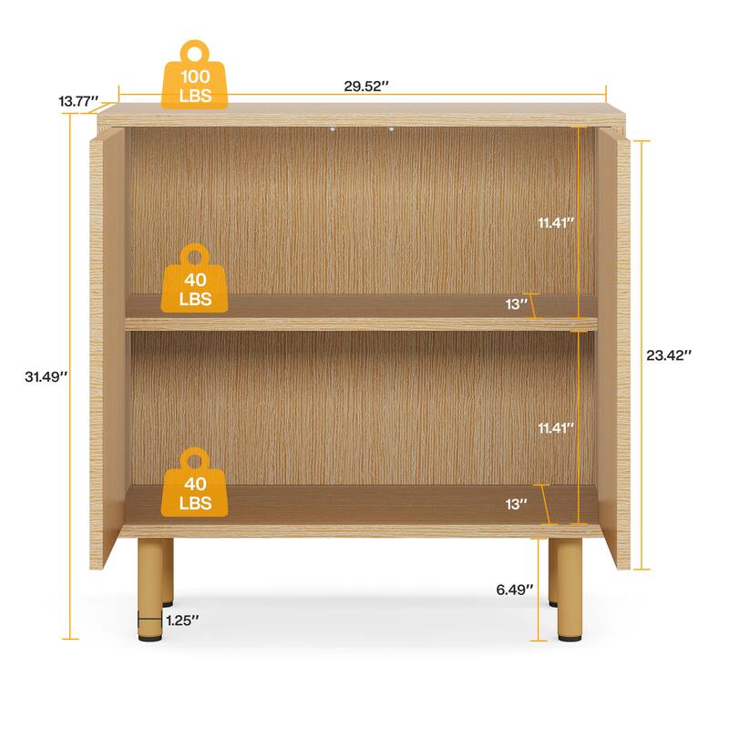 White Sideboard Buffet Set, Modern Sideboard Storage Cabinet with Door