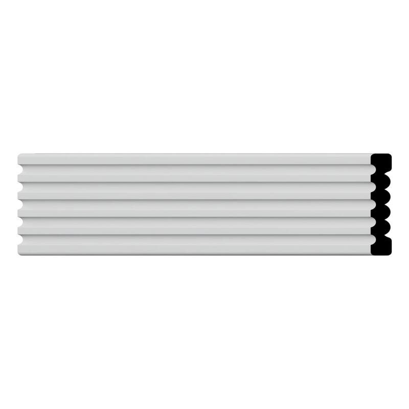 WM338: 9/16-in D x 3-3/8-in W x 96-in L Americraft Solid Hardwood Stain Grade Fluted or Reeded Reversible Moulding - Primed Fingerjoint Pine