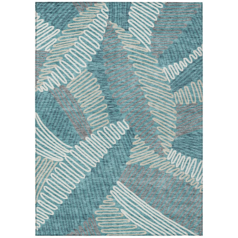 HomeRoots Floral Transitional Rectangle Outdoor Rug