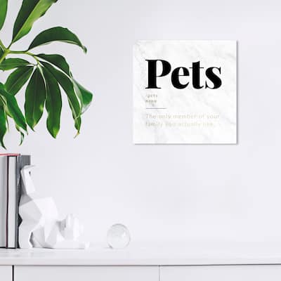 Wynwood Studio Canvas Animals Pets Definition Black and Metallic Gold Glam Wall Art Canvas Print