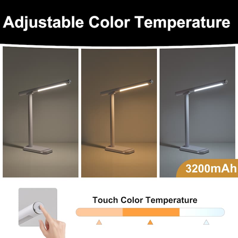 Starsky 1-Light Rechargeable Wireless LED Dimmable Desk Lamp