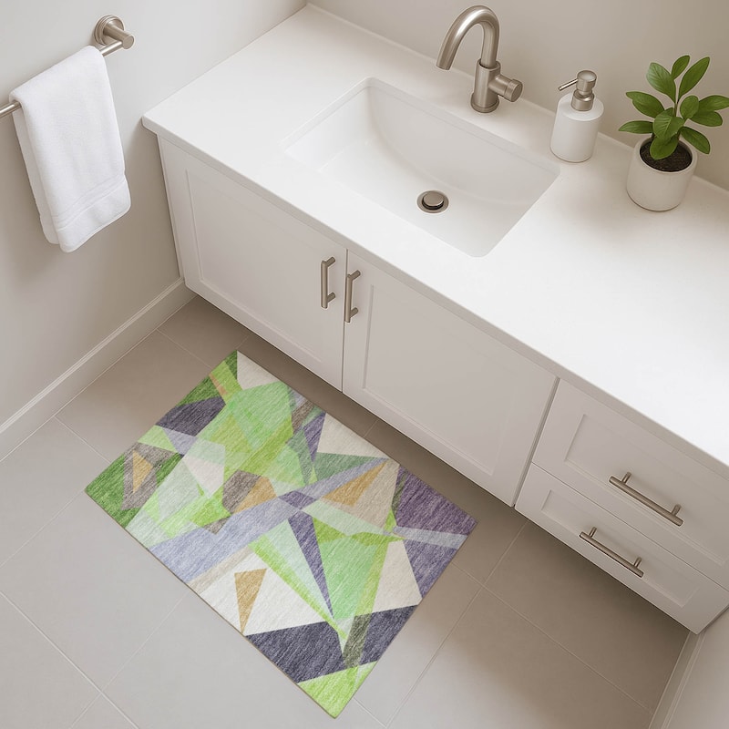 Premium Washable Super Soft Abstract Geo Mayfield Rug - Lavender - 1'8" x 2'6"