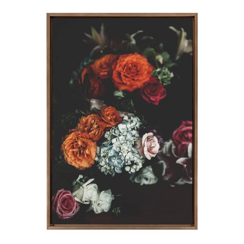 Kate and Laurel Sylvie Abundance Framed Canvas by Alicia Abla - 23x33 - Plastic - Gold