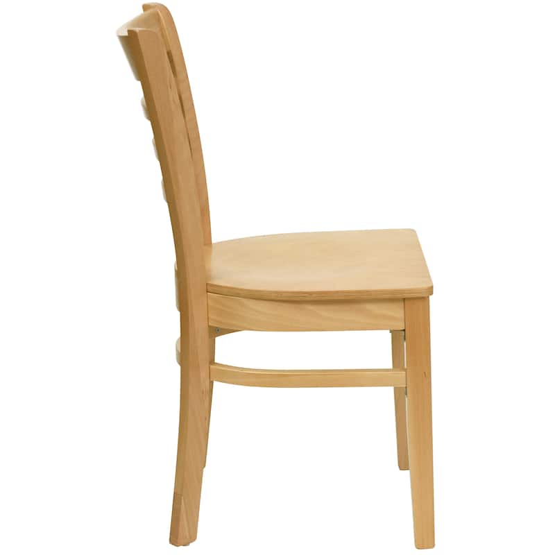 Wooden Ladder Back Restaurant Dining Chair - 17.25"W x 20"D x 33.75"H