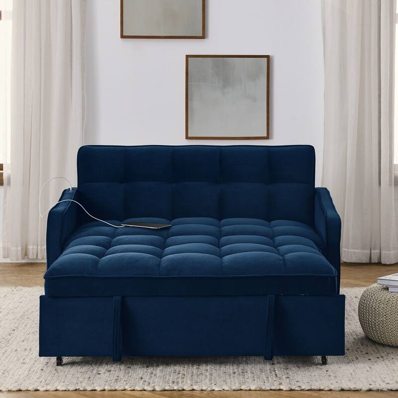 Loveseats Sofa Bed with Pull-out Bed AND Adjsutable Back - 2 Seat