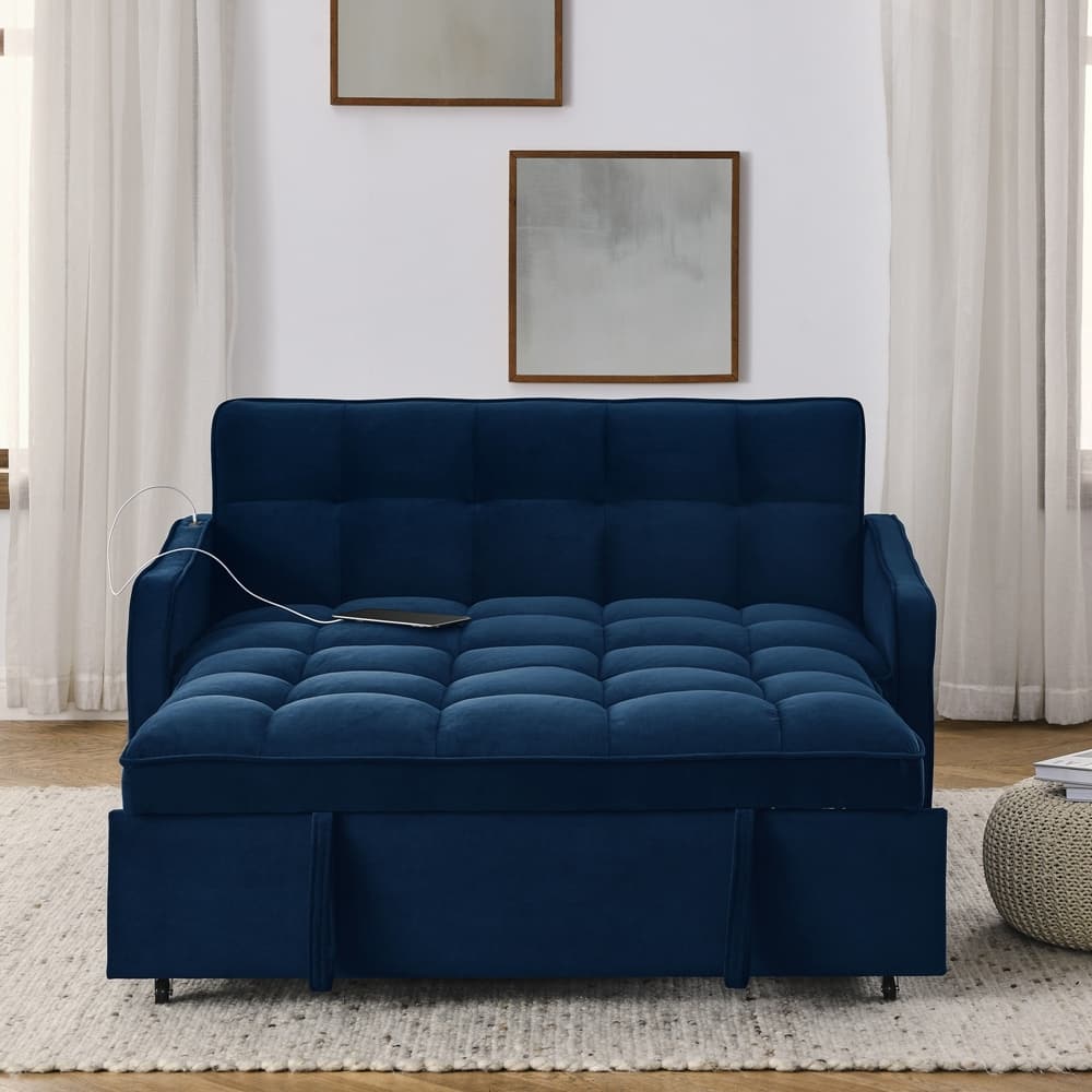 Loveseats Sofa Bed with Pull-out Bed AND Adjsutable Back - 2 Seat