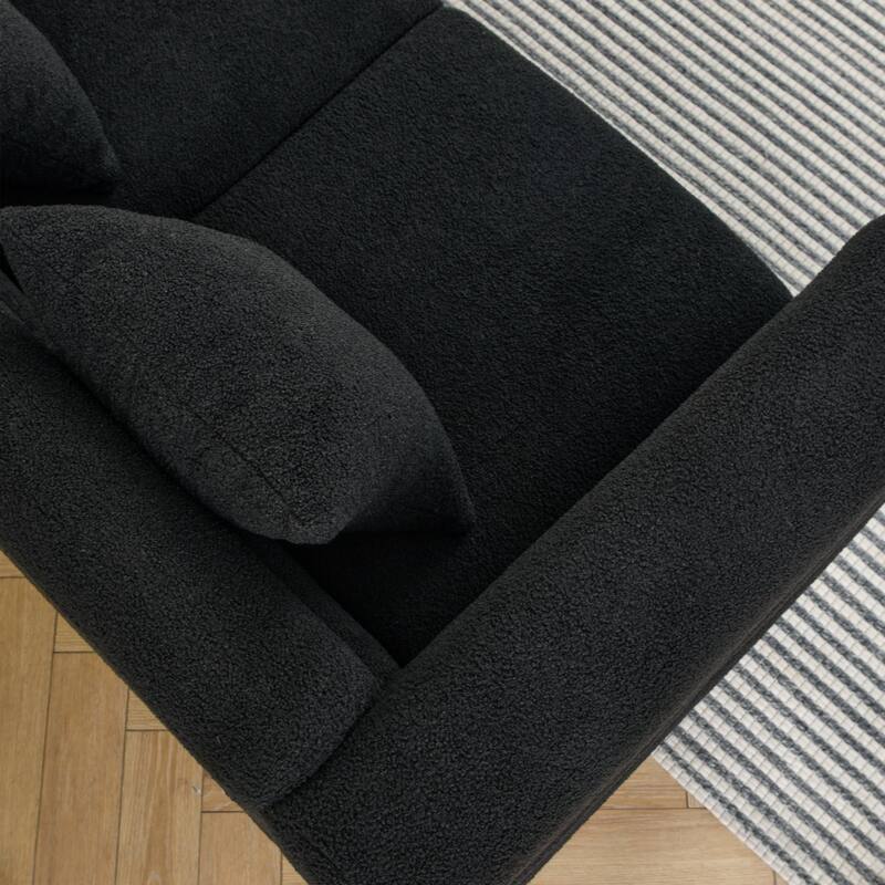 60Inch Oversized 2 Seater Sectional Sofa, Sectional Sofa-Deep Seating Sectional Sofa, Soft Sitting with 2 Pillows