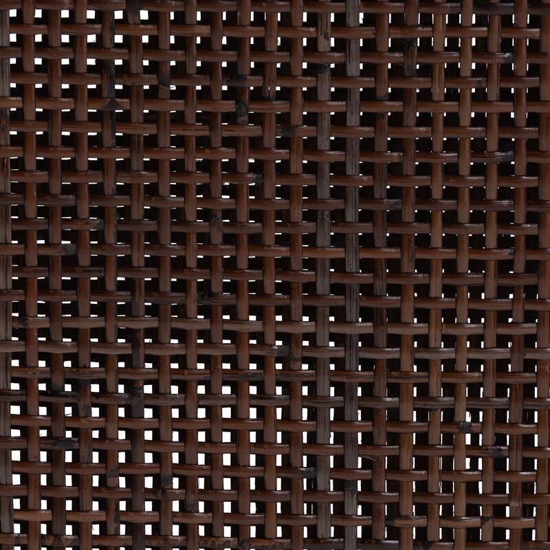 Sofia Rattan Dining Chair with Cushion - Handwoven Wicker Side Chair with Mahogany Wood Frame, Coastal Boho Style Indoor Seating