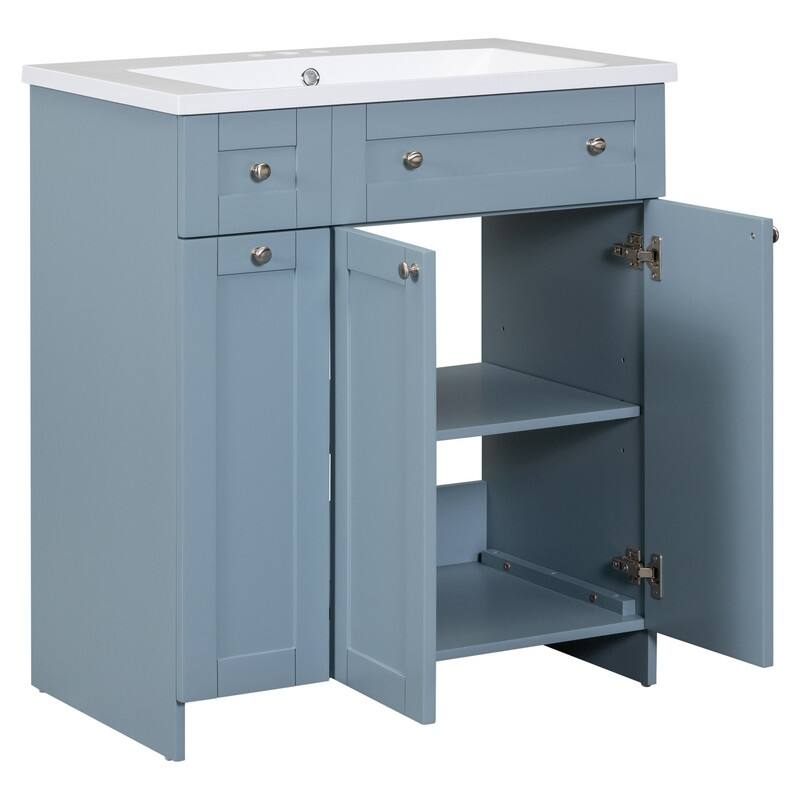 Single Sink 30" Bathroom Vanity with Combo Cabinet and Storage