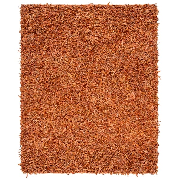 slide 2 of 25, SAFAVIEH Handmade Leather Shag Alois Modern Rug 6' x 9' - Orange - Rectangle
