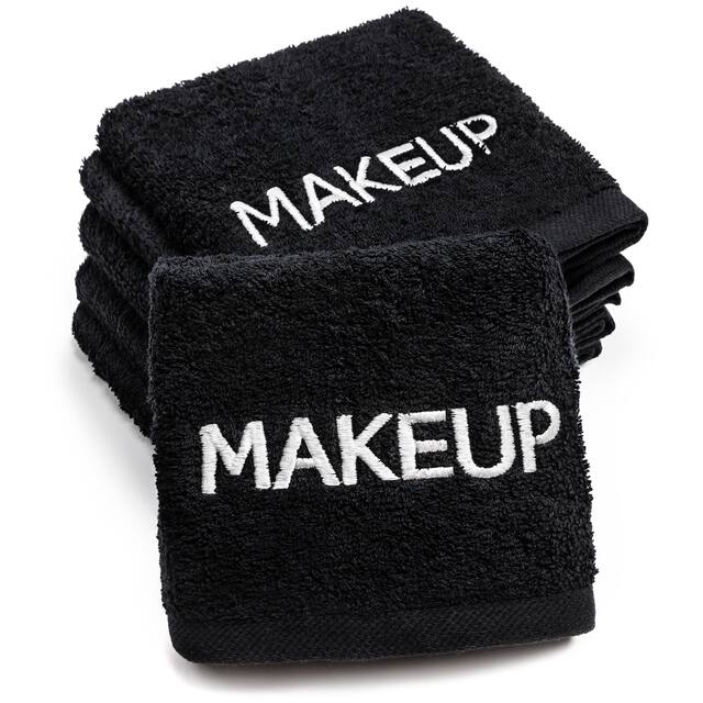 Kaufman Makeup Removal Black Towels. Embroidery Towel, Size 13"x 13"