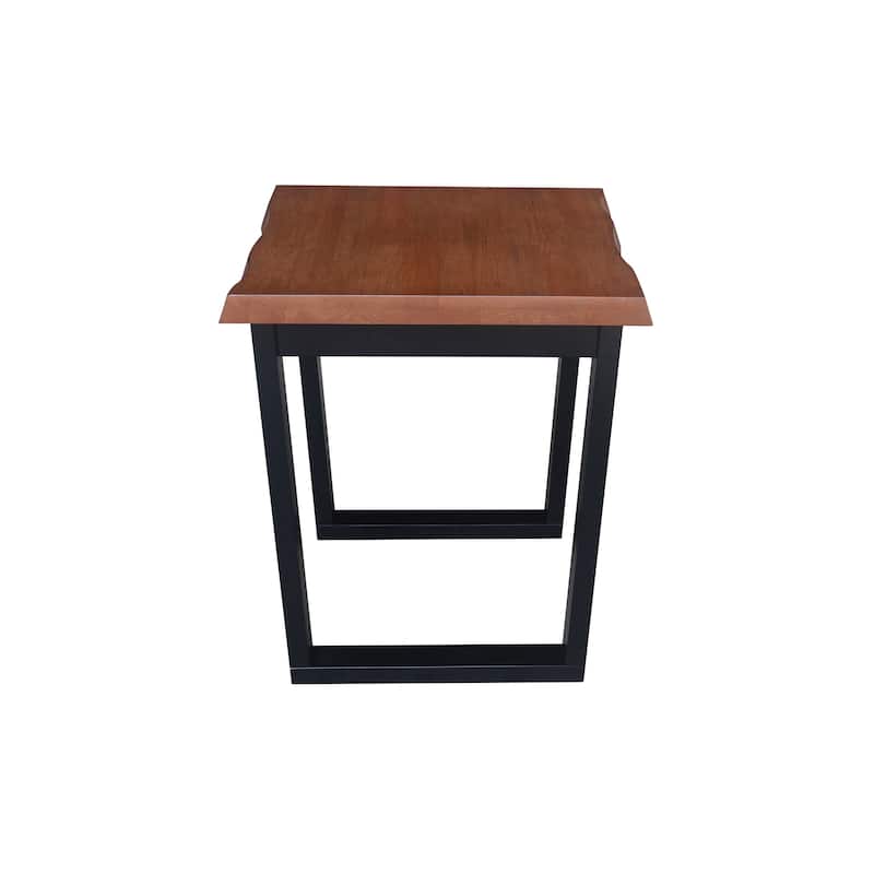 Live Edge Solid Wood End Table, Unfinished