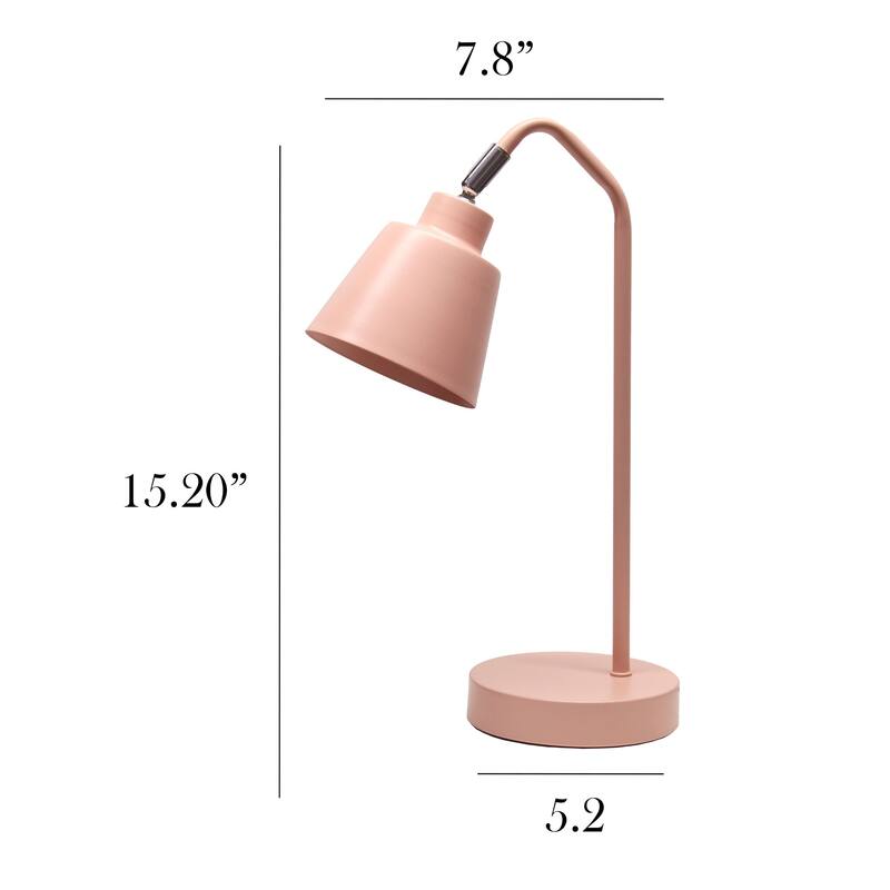 Angled Arm Desk Lamp with Adjustable Cone Shade - 16" - Pink