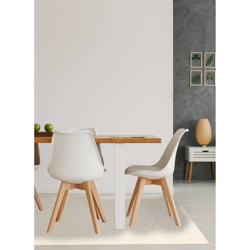 ECARPETGALLERY Hand-knotted Tangier Cream Wool Rug - 5'6 x 7'11