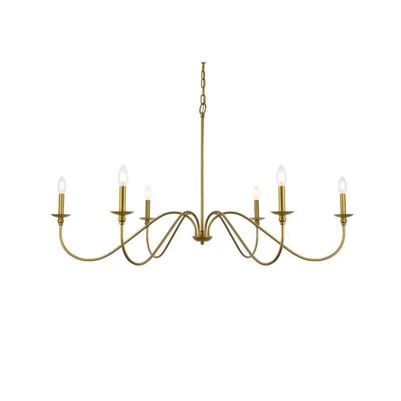 Bellevue EGCH46481 Nerita 6 Light 48" Wide Taper Candle Chandelier - Brass