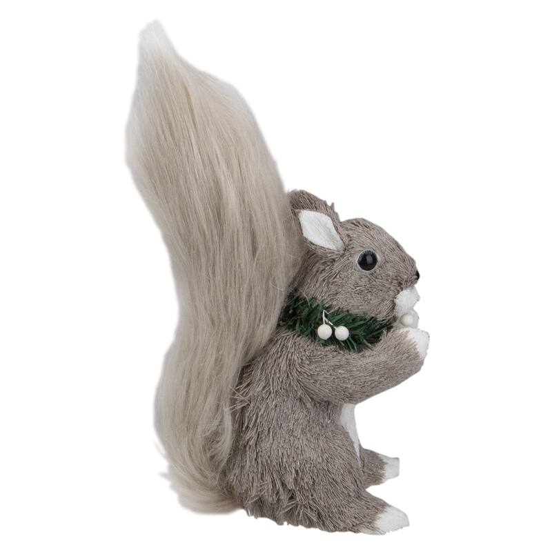 12" Standing Squirrel with Neck Wreath Christmas Figure