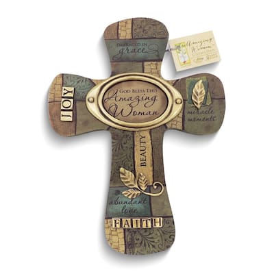 Curata Amazing Woman Metal and Wooden Wall Cross