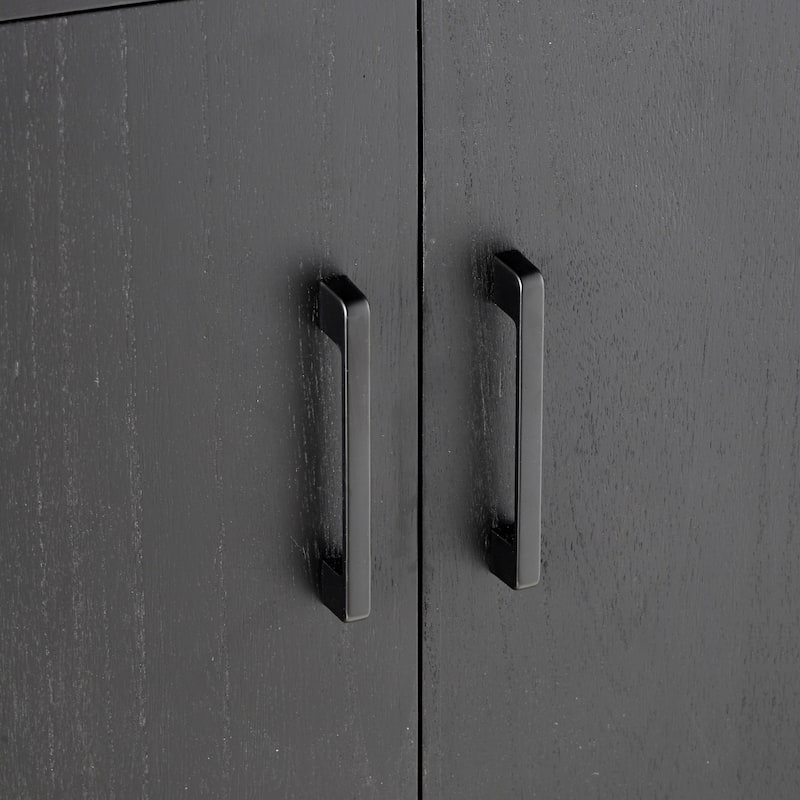 Farmhouse Style Four Door Storage Cabinet Rustic Entryway Decor