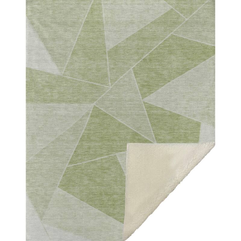 Premium Machine Washable Modern Contemporary Sherpa Throw Blanket