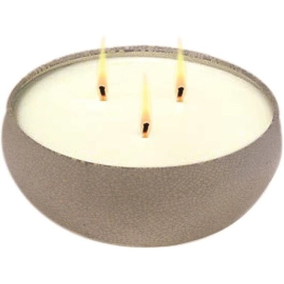Tiki 1414117 Ceramic Crackle Triple Wick Citronella Candle