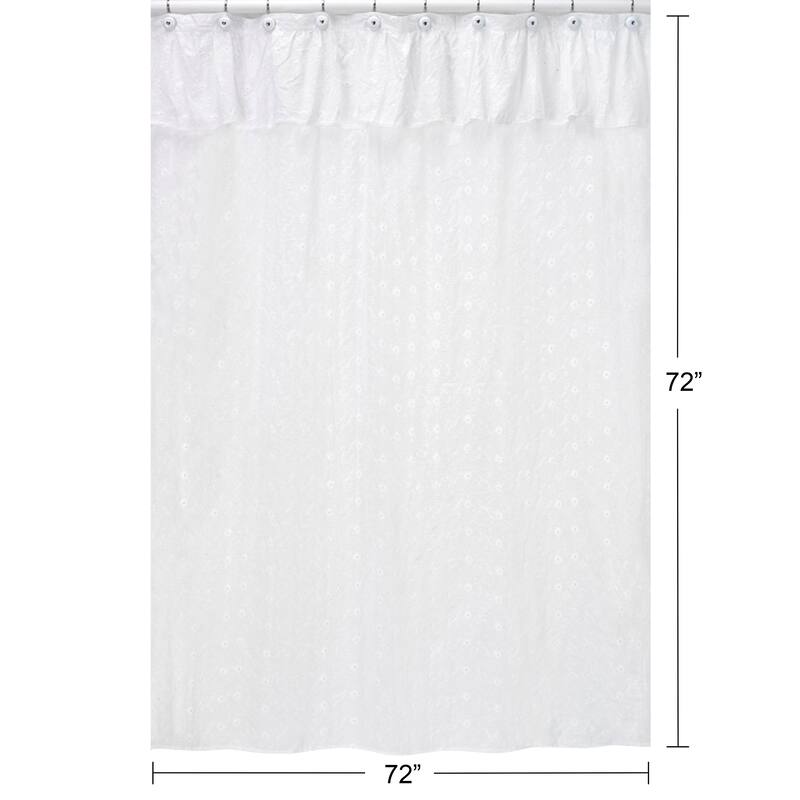 Sweet Jojo Designs White Eyelet Shower Curtain