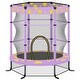 preview thumbnail 1 of 13, 55 Inch Outdoor Indoor Kids Trampoline with Safety Enclosure Net Purple