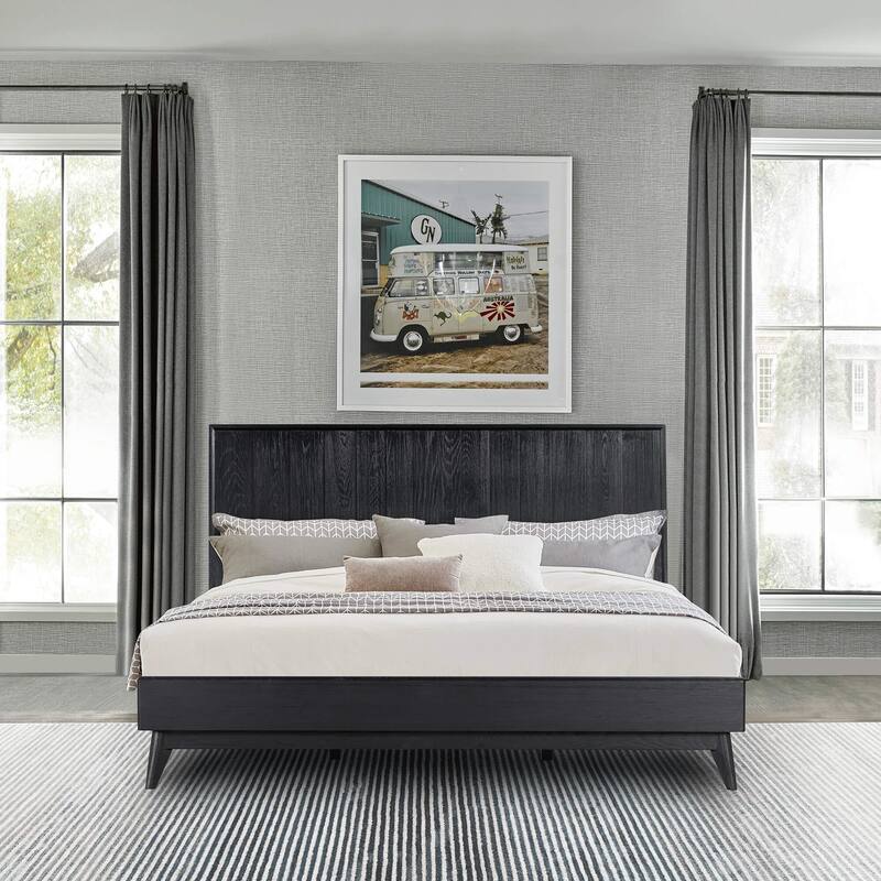 Carnaby Platform Bed Frame in Black Wood - King