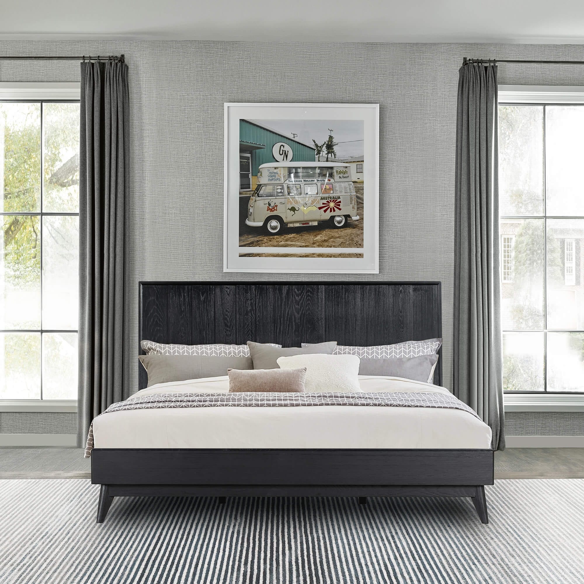 Carnaby Platform Bed Frame in Black Wood